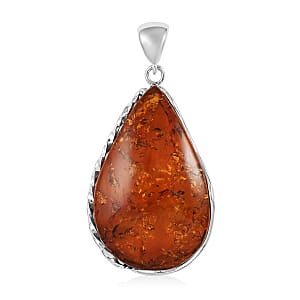 Baltic Amber Pendant in Sterling Silver