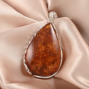 Baltic Amber Pendant in Sterling Silver
