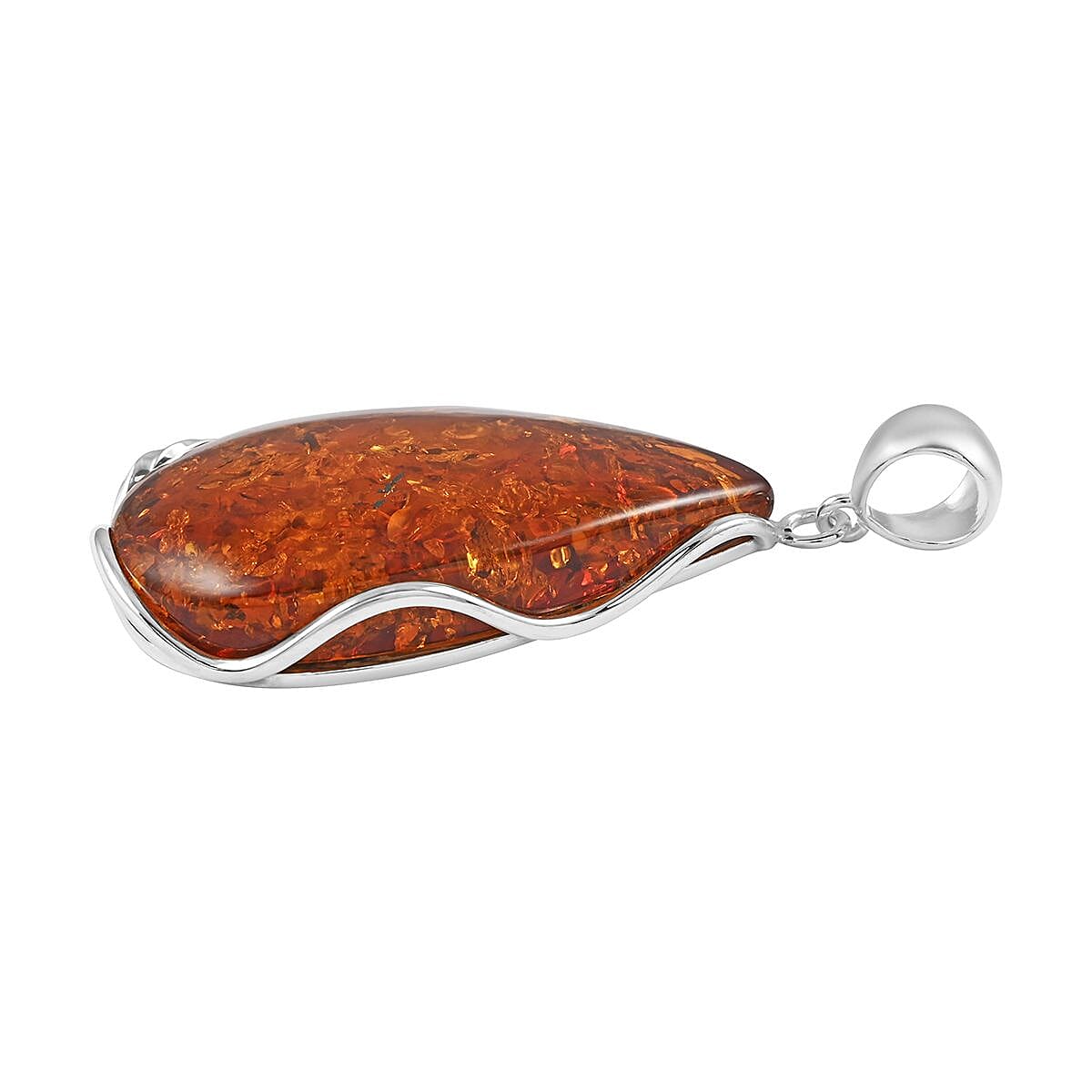 Baltic Amber Pendant in Sterling Silver image number 3