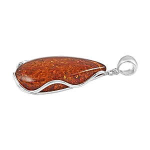 Baltic Amber Pendant in Sterling Silver