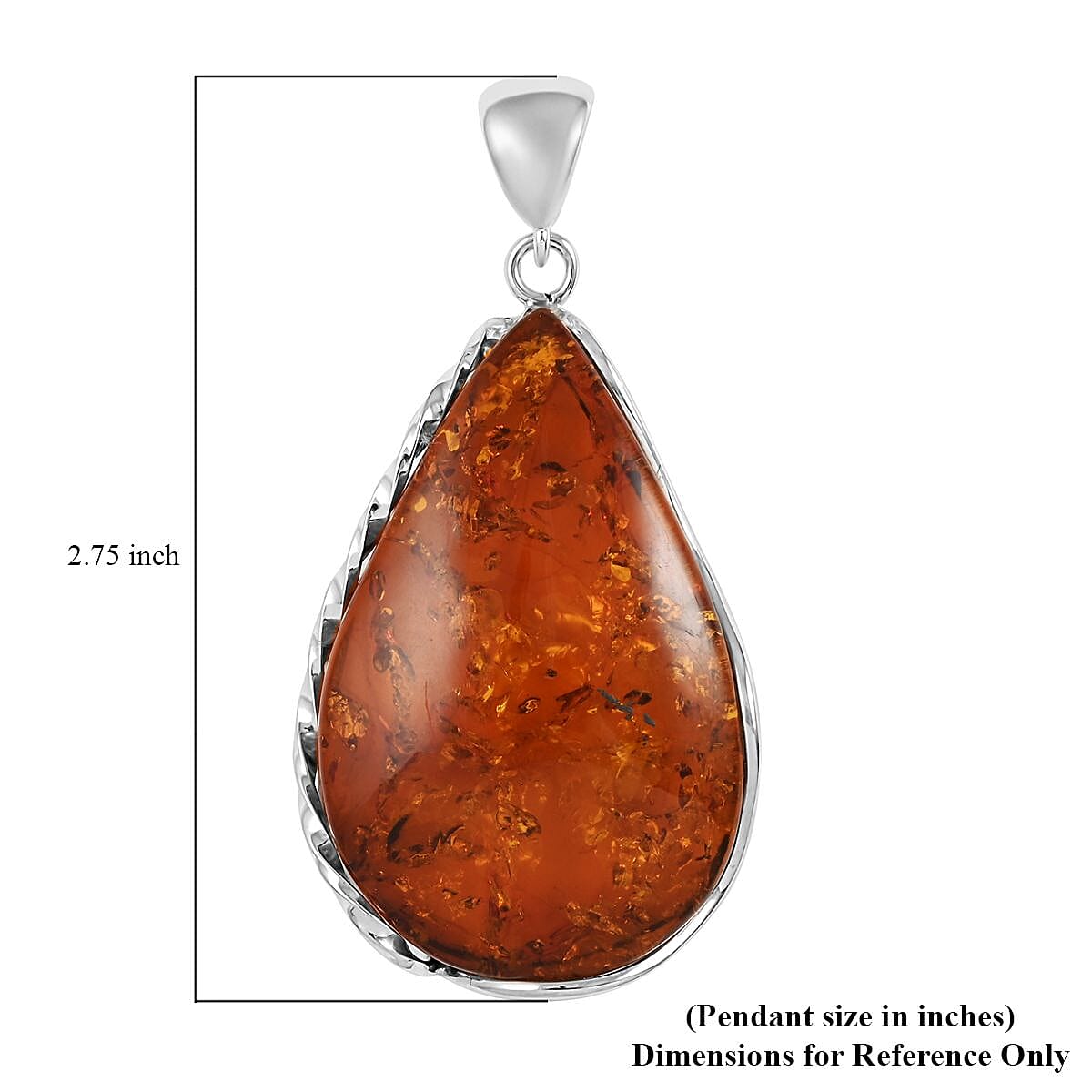 Baltic Amber Pendant in Sterling Silver image number 4