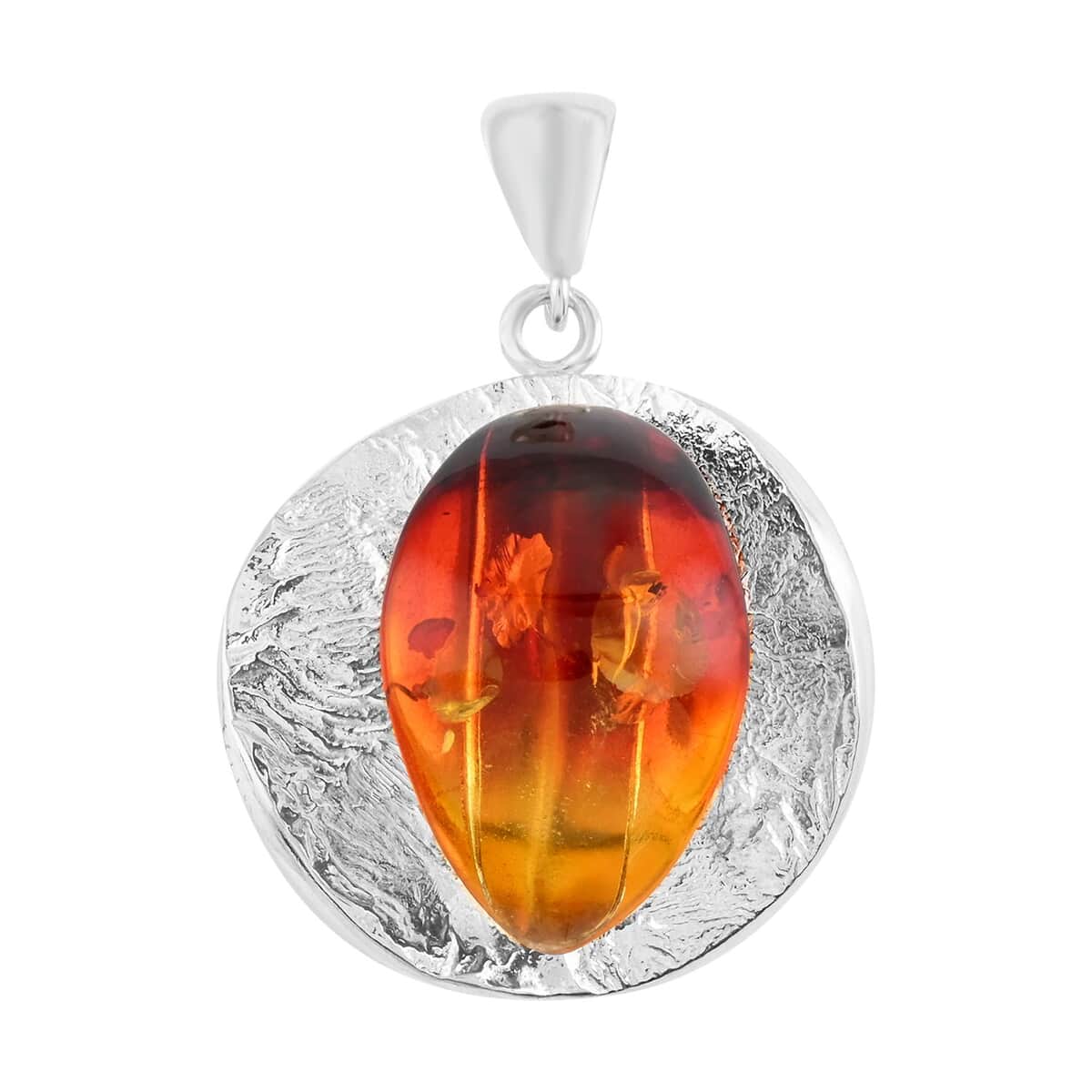 Baltic Amber Pendant in Sterling Silver image number 0