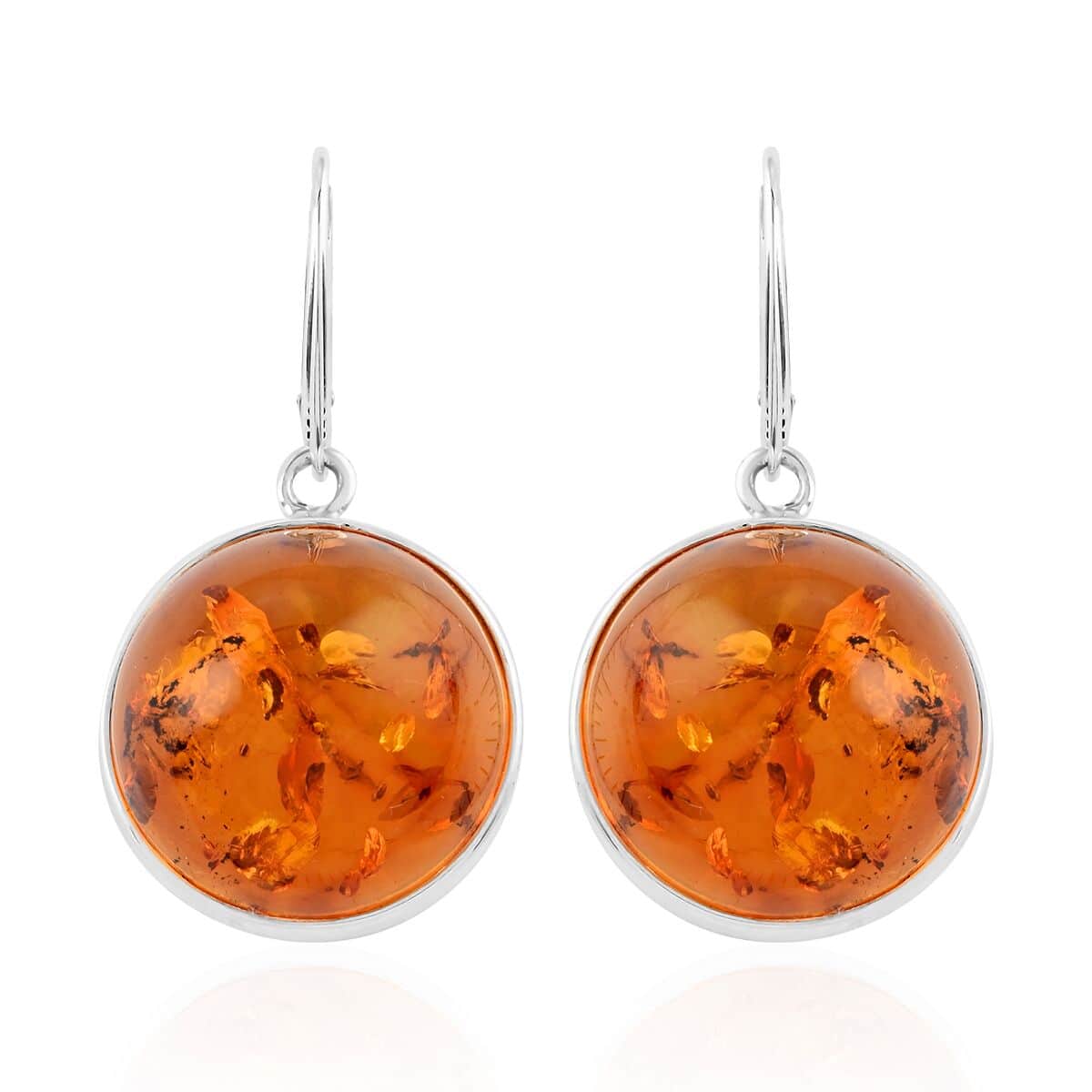 Baltic Amber Dangle Earrings in Sterling Silver image number 0