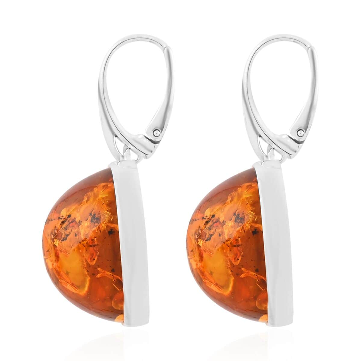 Baltic Amber Dangle Earrings in Sterling Silver image number 3