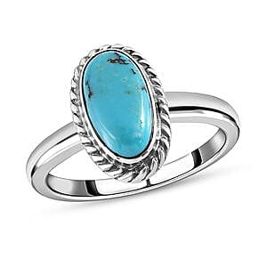 Sierra Nevada Turquoise 3.50 ctw Ring in Platinum Over Sterling Silver (Size 10)