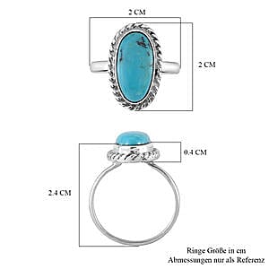 Sierra Nevada Turquoise 3.50 ctw Ring in Platinum Over Sterling Silver (Size 10)