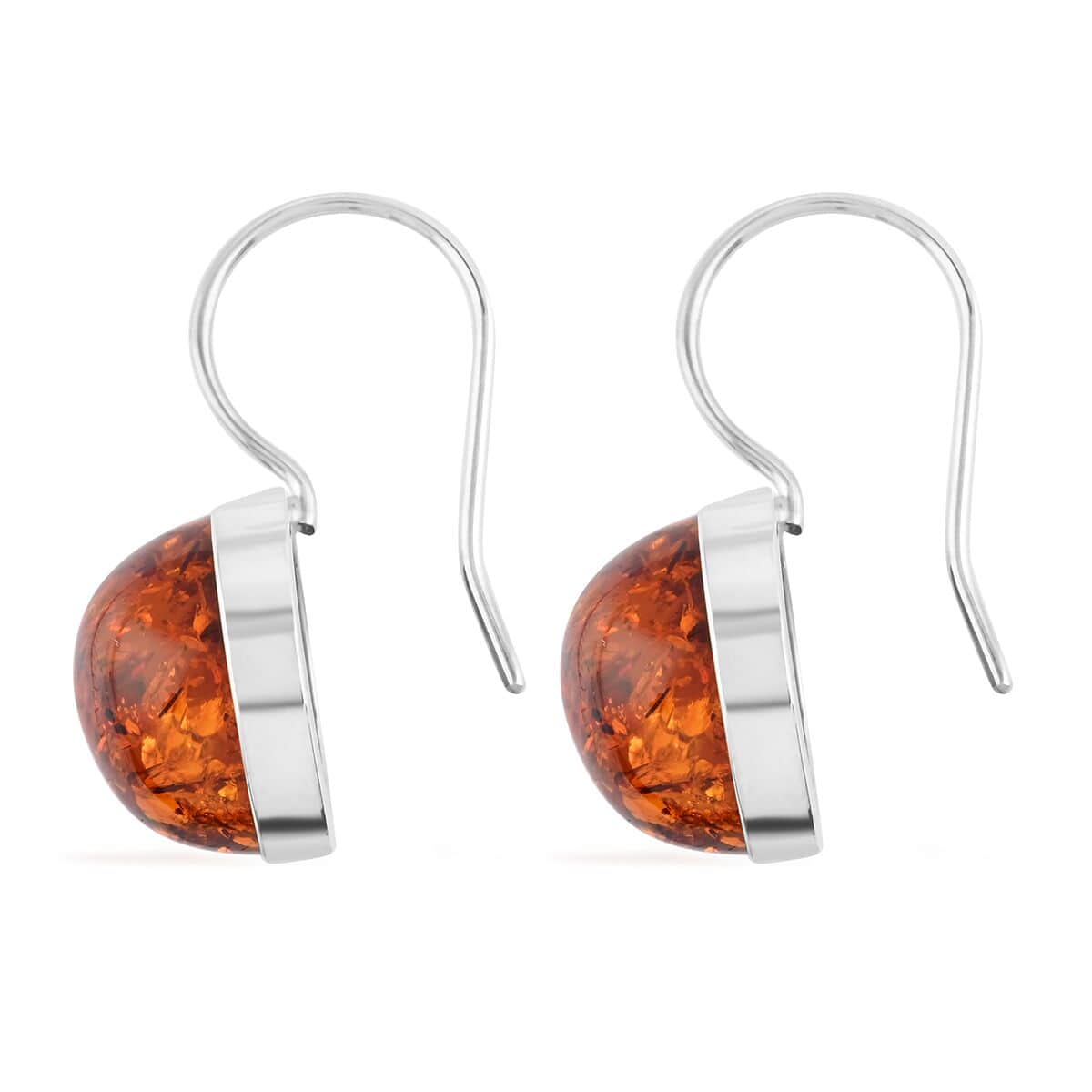 Baltic Amber Dangle Earrings in Sterling Silver image number 3