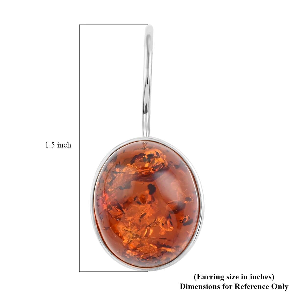Baltic Amber Dangle Earrings in Sterling Silver image number 4