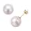 10K Yellow Gold White Edison Pearl 10-12mm Solitaire Stud Earrings