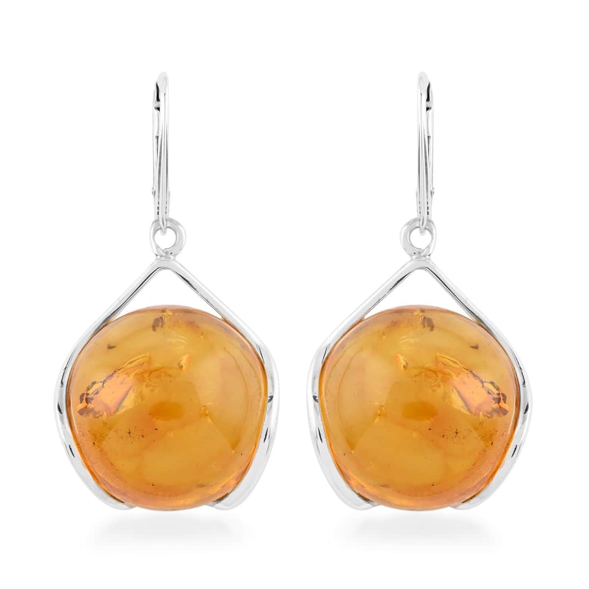 Baltic Amber Dangle Earrings in Sterling Silver image number 0