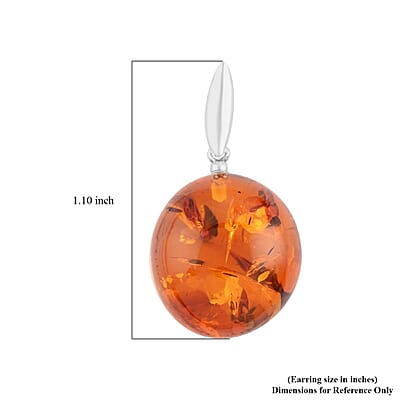 Baltic Amber Dangle Earrings in Sterling Silver