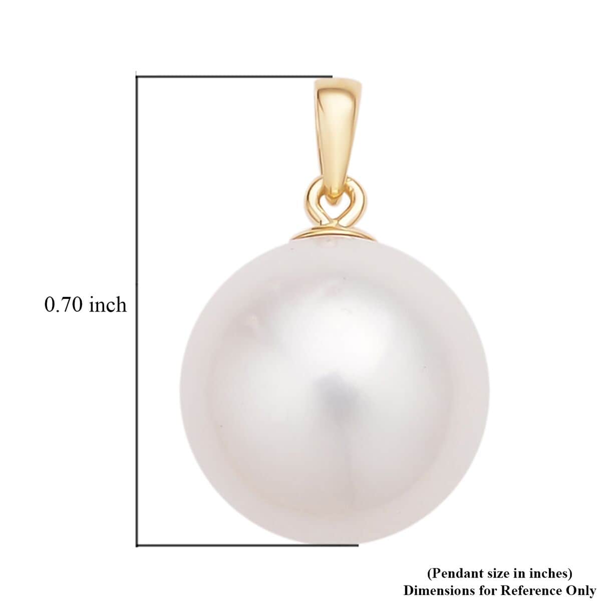 10K Yellow Gold White Edison Pearl Solitaire Pendant image number 3