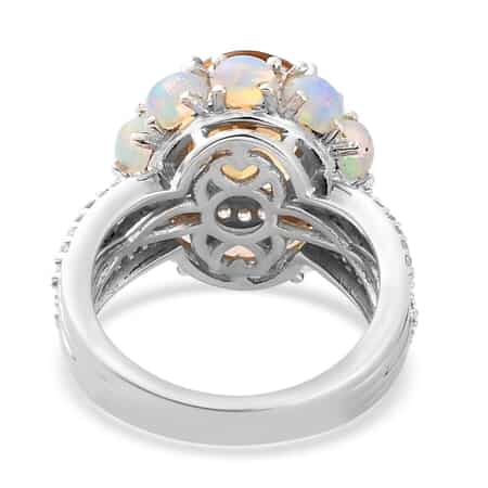 Premium Golden Scapolite and Multi Gemstone Cocktail Ring in Platinum Over Sterling Silver (Size 6.0) 4.85 ctw image number 4