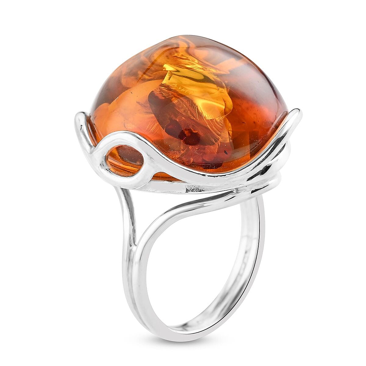 Baltic Amber Ring in Sterling Silver image number 3