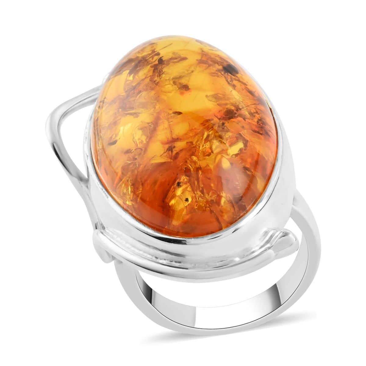 Baltic Amber Ring in Sterling Silver (Size 10.0) image number 0