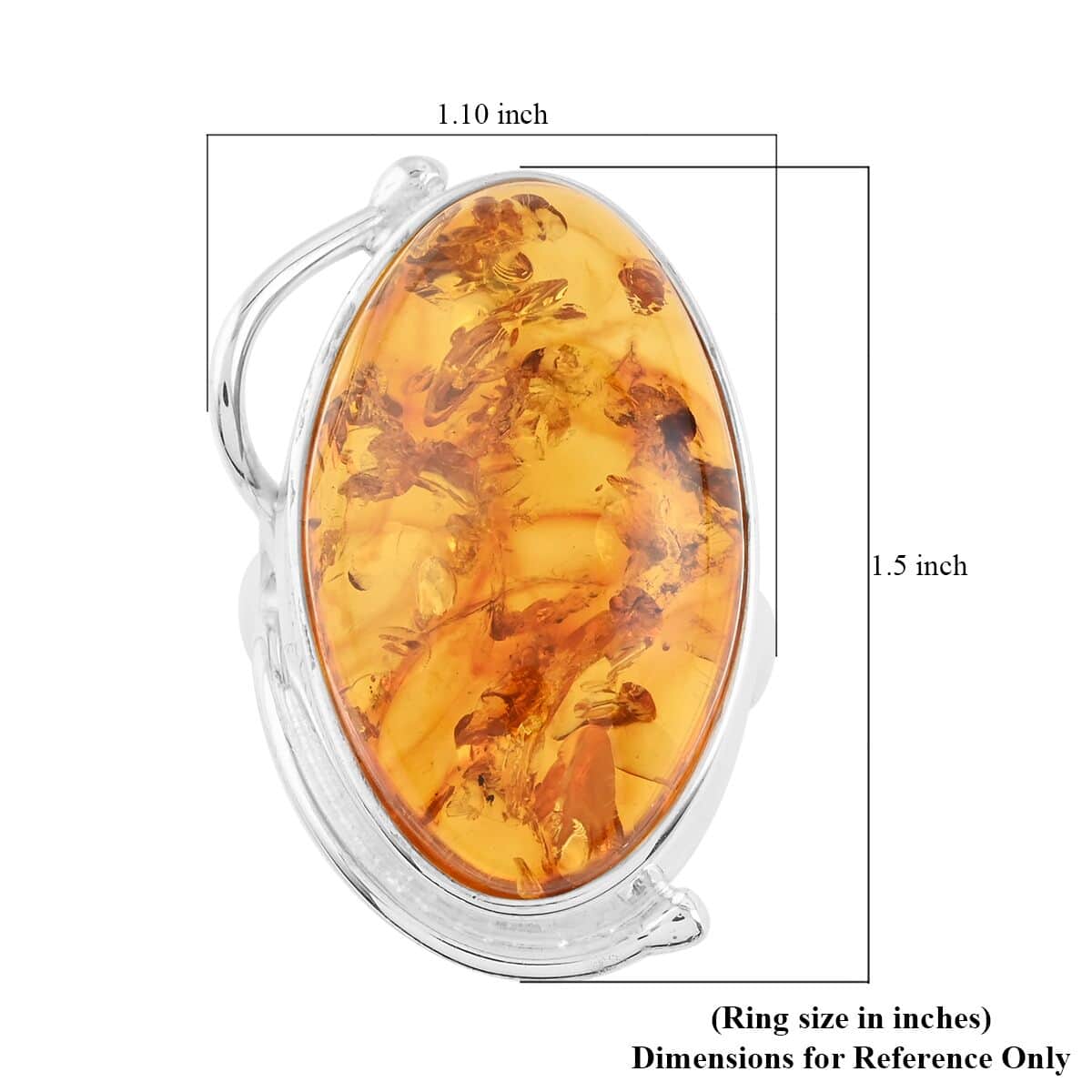 Baltic Amber Ring in Sterling Silver (Size 10.0) image number 4