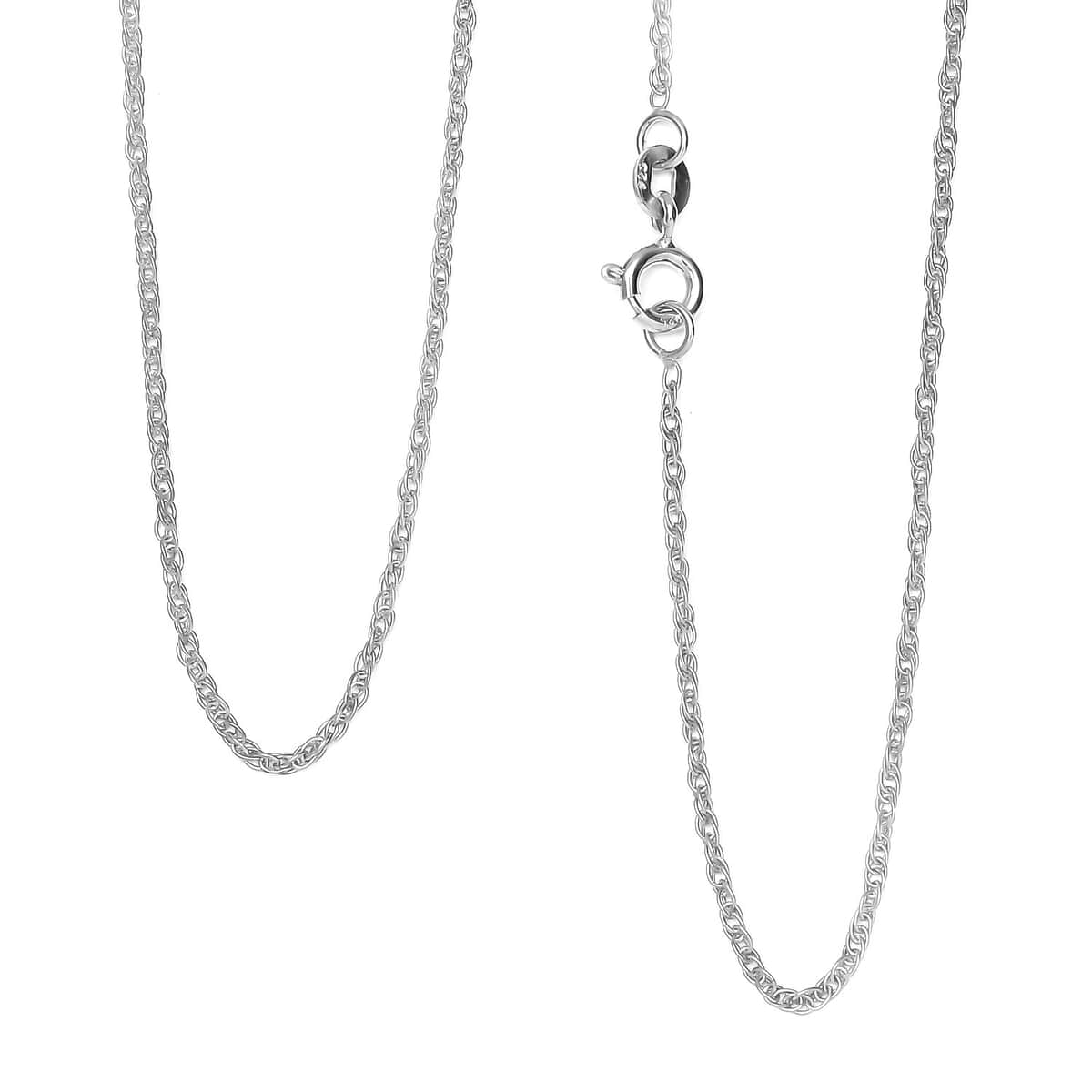 Platinum Over Sterling Silver Rope Chain (20 Inches) (1.65 g) image number 0