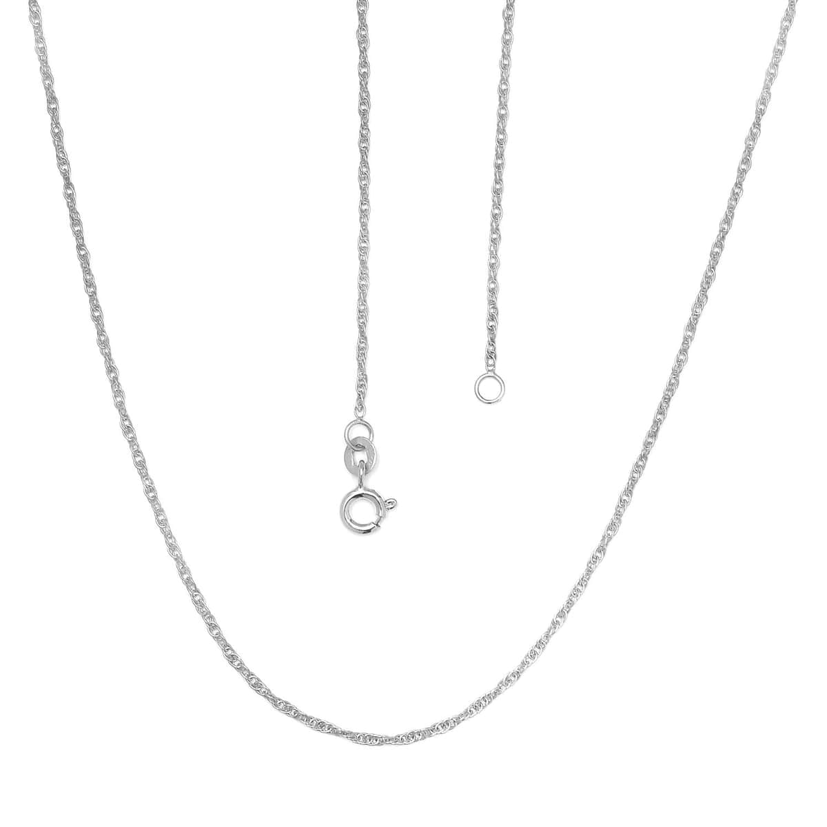 Platinum Over Sterling Silver Rope Chain (20 Inches) (1.65 g) image number 5