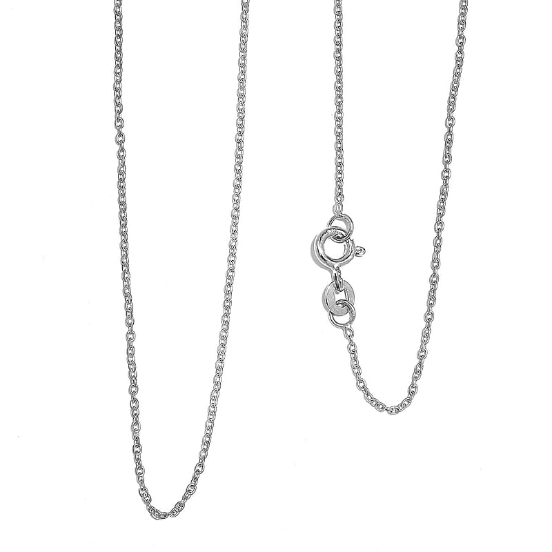 Platinum Over Sterling Silver Cable Chain 20 Inches 1.65 Grams
