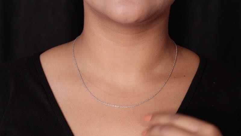 Platinum Over Sterling Silver Cable Chain (20 Inches) (1.65 g)