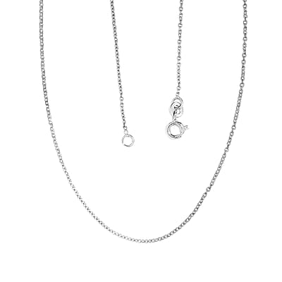 Platinum Over Sterling Silver Cable Chain 20 Inches 1.65 Grams