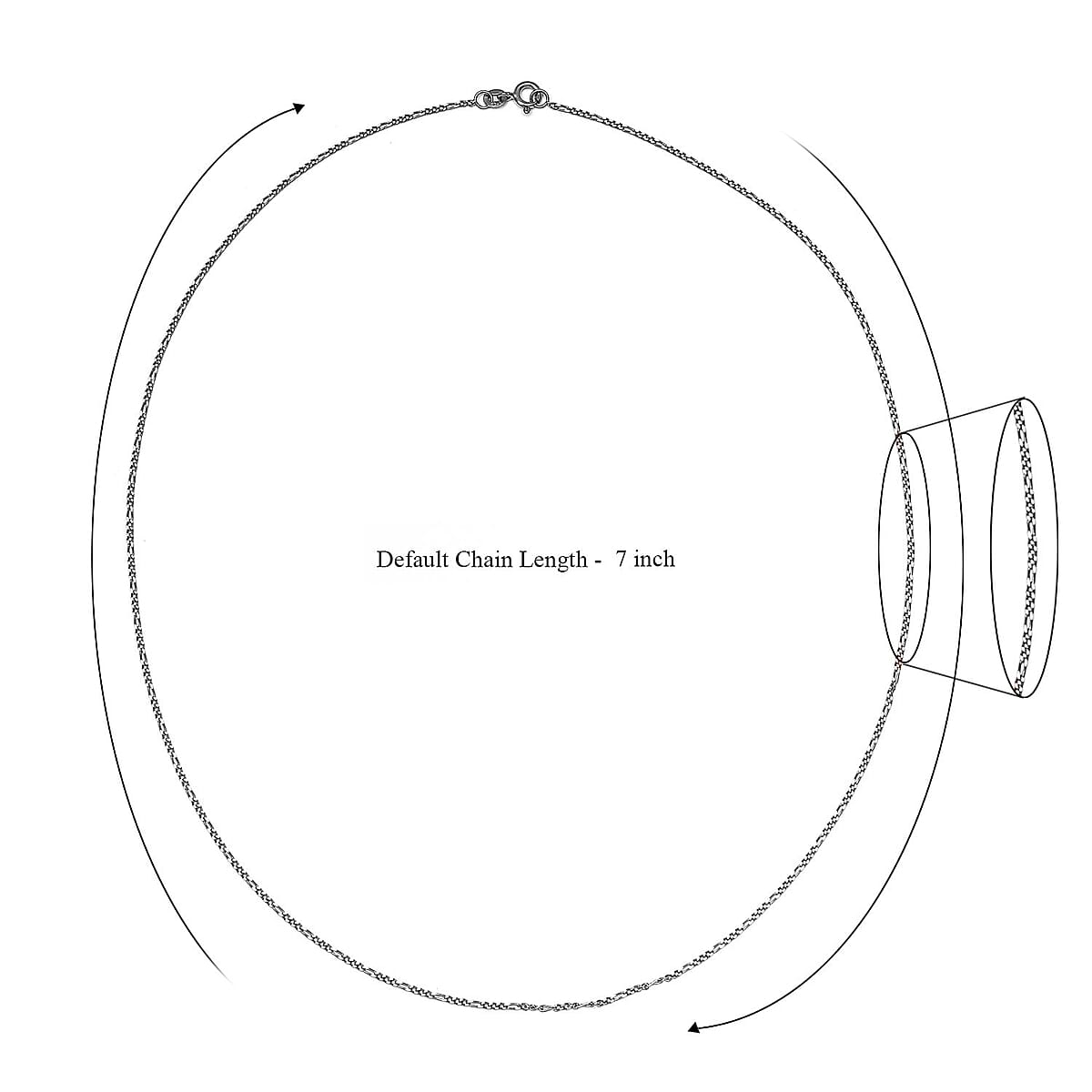 Platinum Over Sterling Silver Figaro Chain 20 Inches 1.65 Grams image number 5