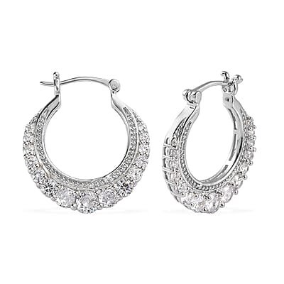 Karis Simulated Diamond Hoop Earrings in Platinum Bond 4.10 ctw