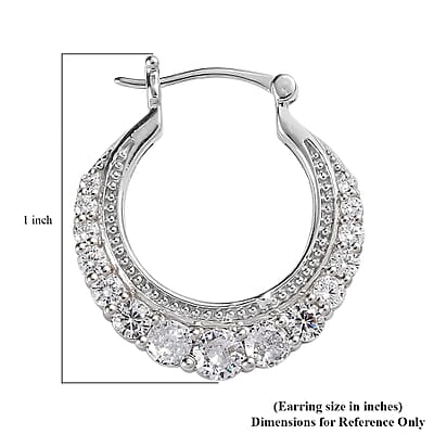 Karis Simulated Diamond Hoop Earrings in Platinum Bond 4.10 ctw
