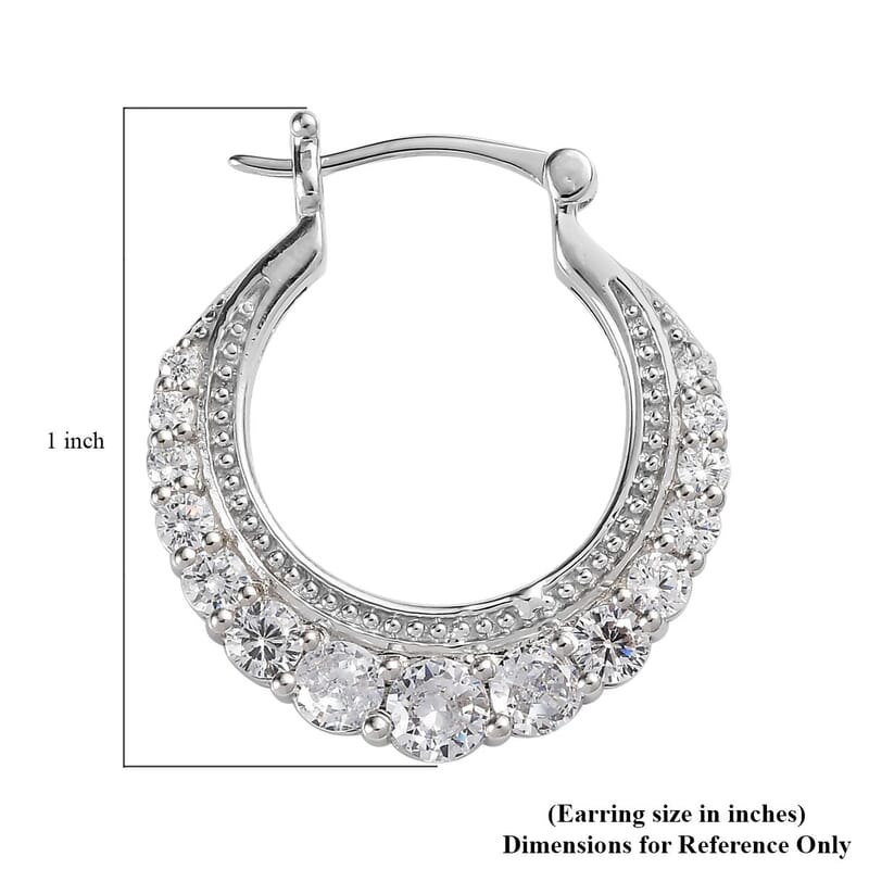 Karis Simulated Diamond Hoop Earrings in Platinum Bond 4.10 ctw