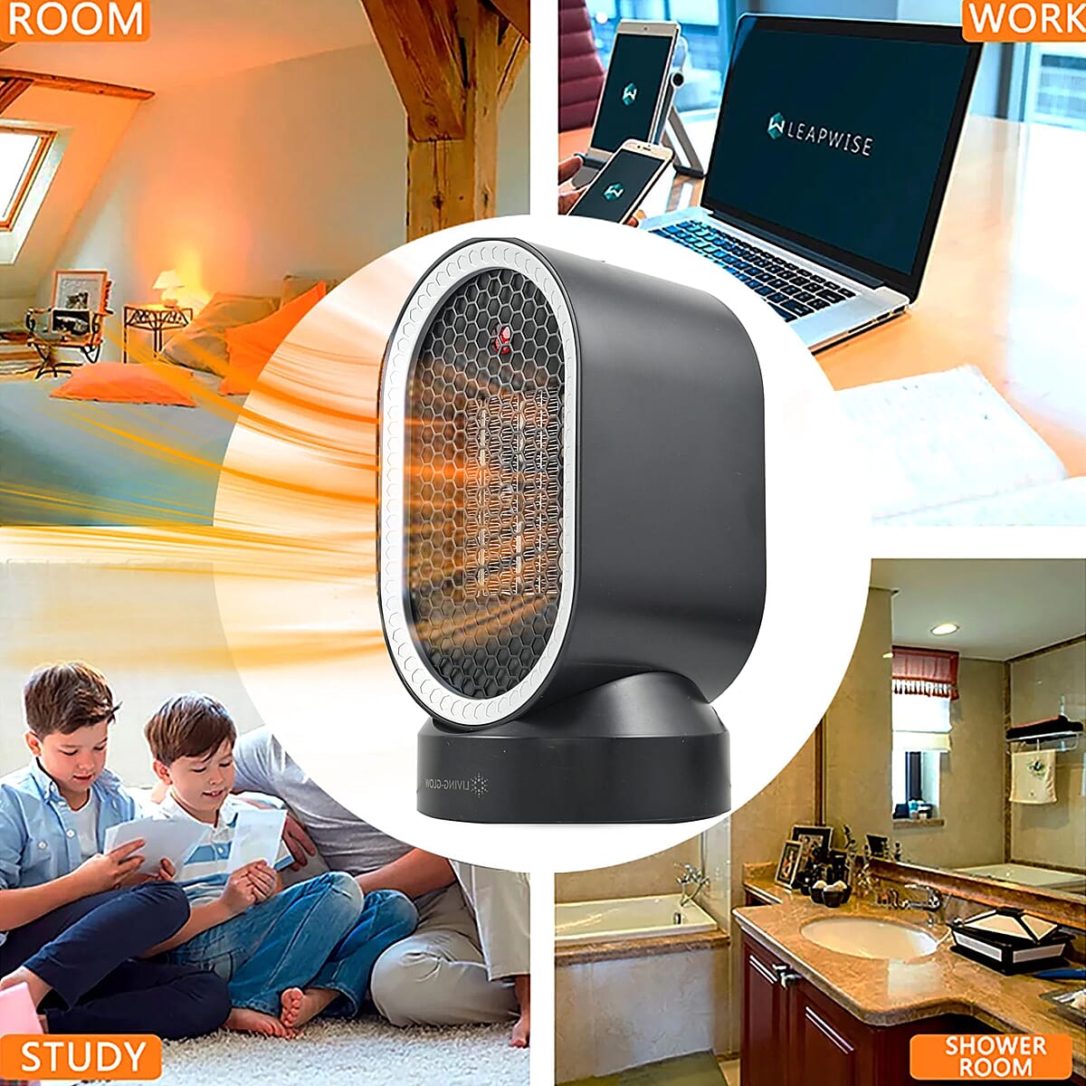 Living-Glow 600W Ceramic Tabletop Heater/Fan Combo - Black image number 3
