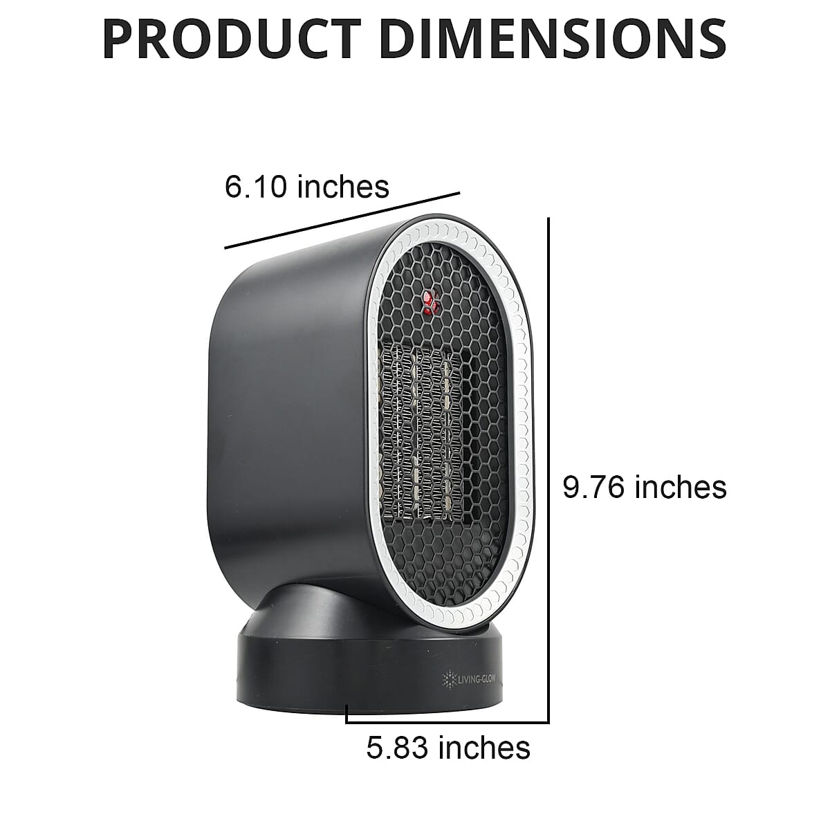 Living-Glow 600W Ceramic Tabletop Heater/Fan Combo - Black image number 4