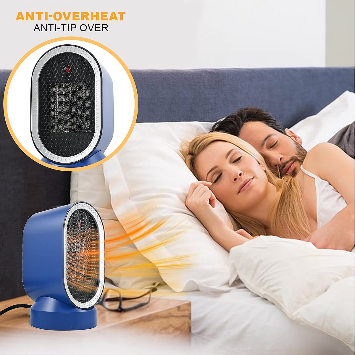 Living-Glow 600W Ceramic Tabletop Heater/Fan Combo - Black image number 1