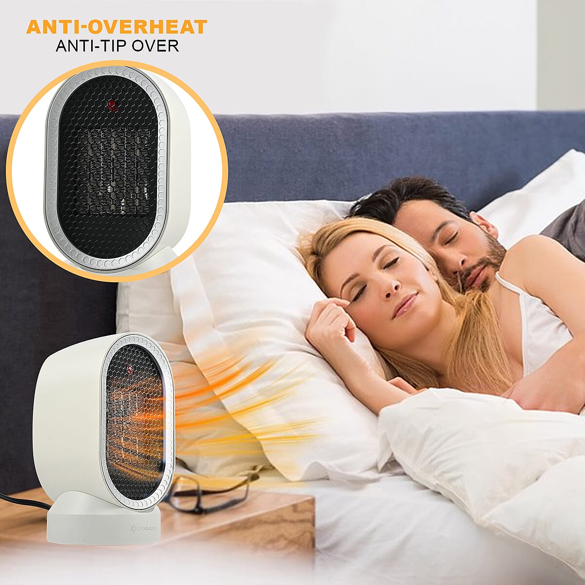 Living-Glow 600W Ceramic Tabletop Heater/Fan Combo -White image number 1