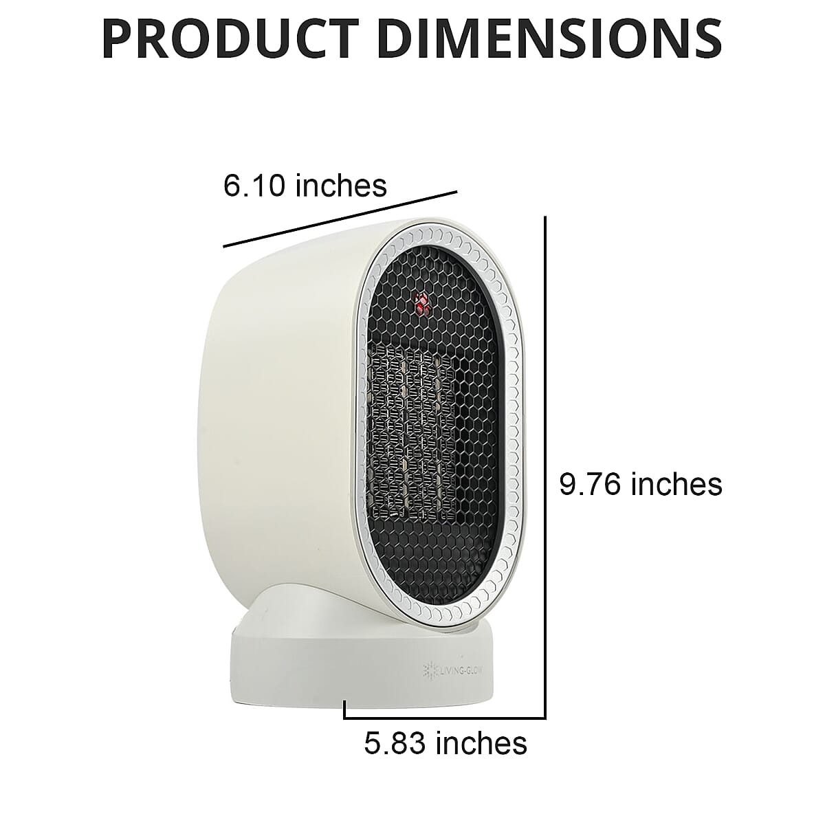 Living-Glow 600W Ceramic Tabletop Heater/Fan Combo -White image number 4