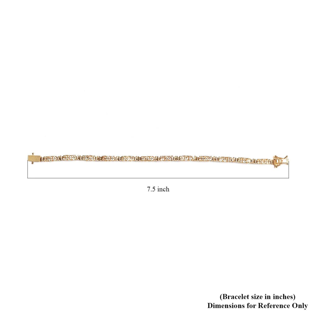 Premium Natural Imperial Topaz and Diamond Linking Bacelet in Vermeil Yellow Gold Over Sterling Silver (7.25 In) 11.25 Grams 7.25 ctw image number 4