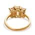Premium Golden Imperial Topaz 3 Stone Ring in Vermeil Yellow Gold Over Sterling Silver (Size 10.0) 2.15 ctw image number 4