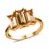 Premium Golden Imperial Topaz 3 Stone Ring in Vermeil Yellow Gold Over Sterling Silver (Size 9.0) 2.15 ctw image number 0