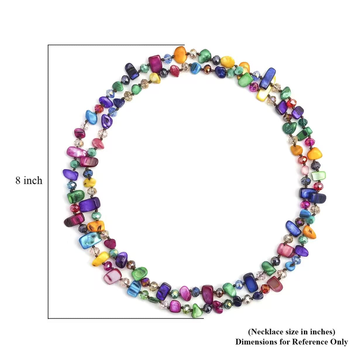 Multi Color Shell Chips and Multi Color Glass Beaded Necklace 47 Inches image number 6