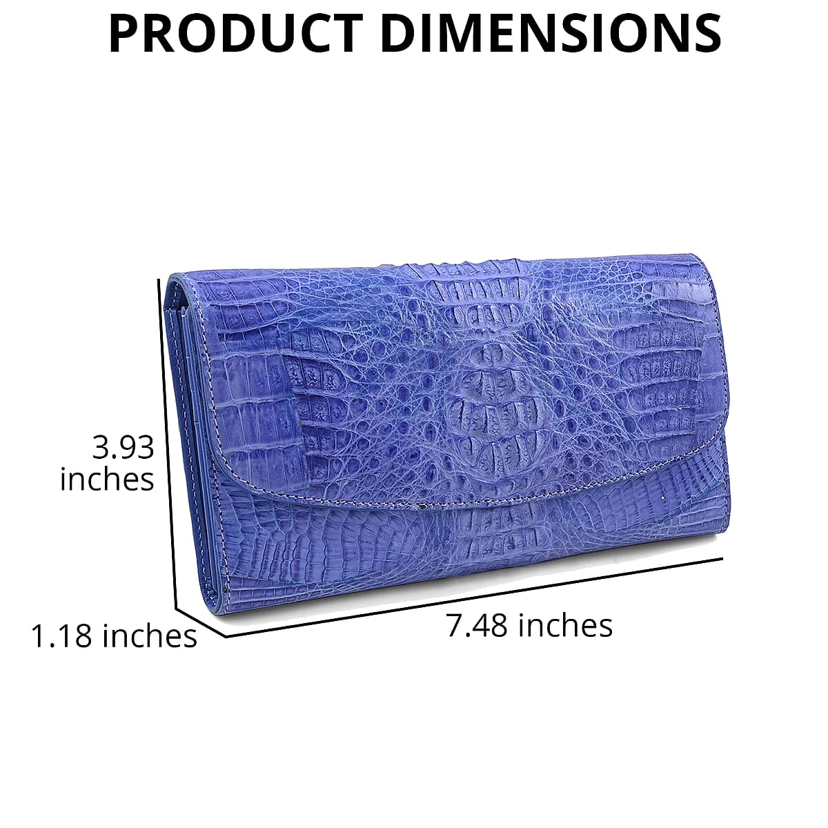 Closeout Brand River Light Purple Genuine Crocodile Leather Clutch Bag image number 2