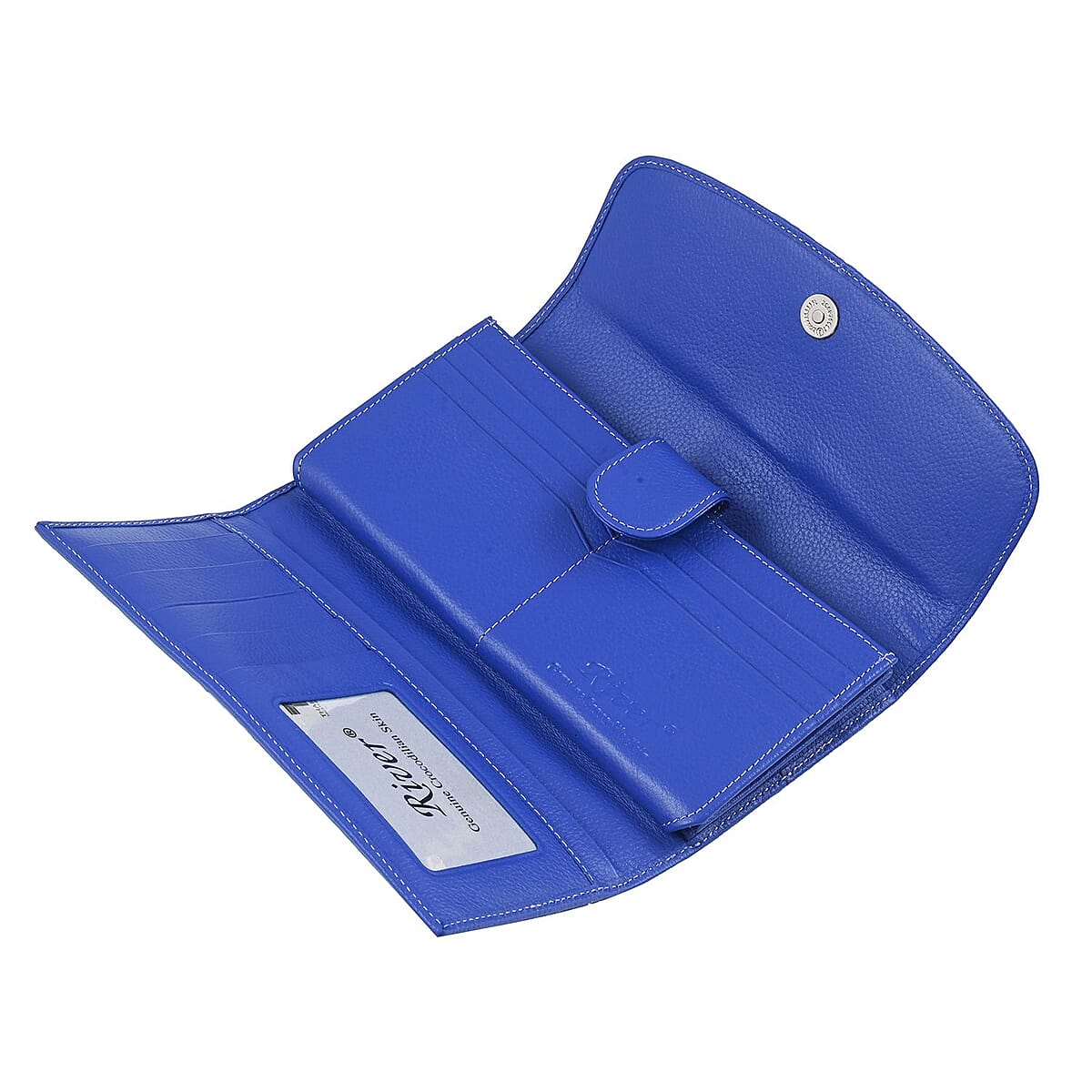 Closeout Brand River Light Purple Genuine Crocodile Leather Clutch Bag image number 4