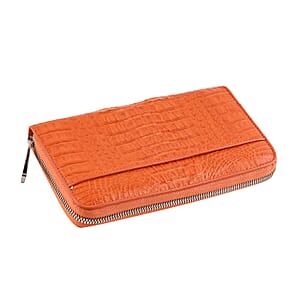 Closeout Brand River Orange Genuine Crocodile Leather Clutch Bag | Clutches for Women | Leather Handbag | Clutch Purse