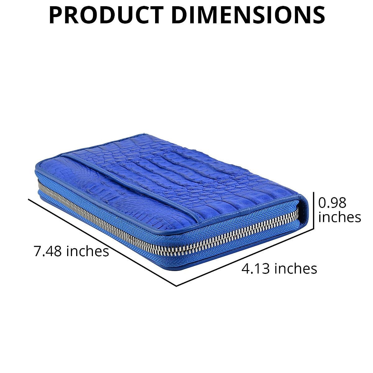 Closeout Brand River Royal Blue Genuine Crocodile Leather Clutch Bag | Clutches for Women | Leather Handbag | Clutch Purse image number 2