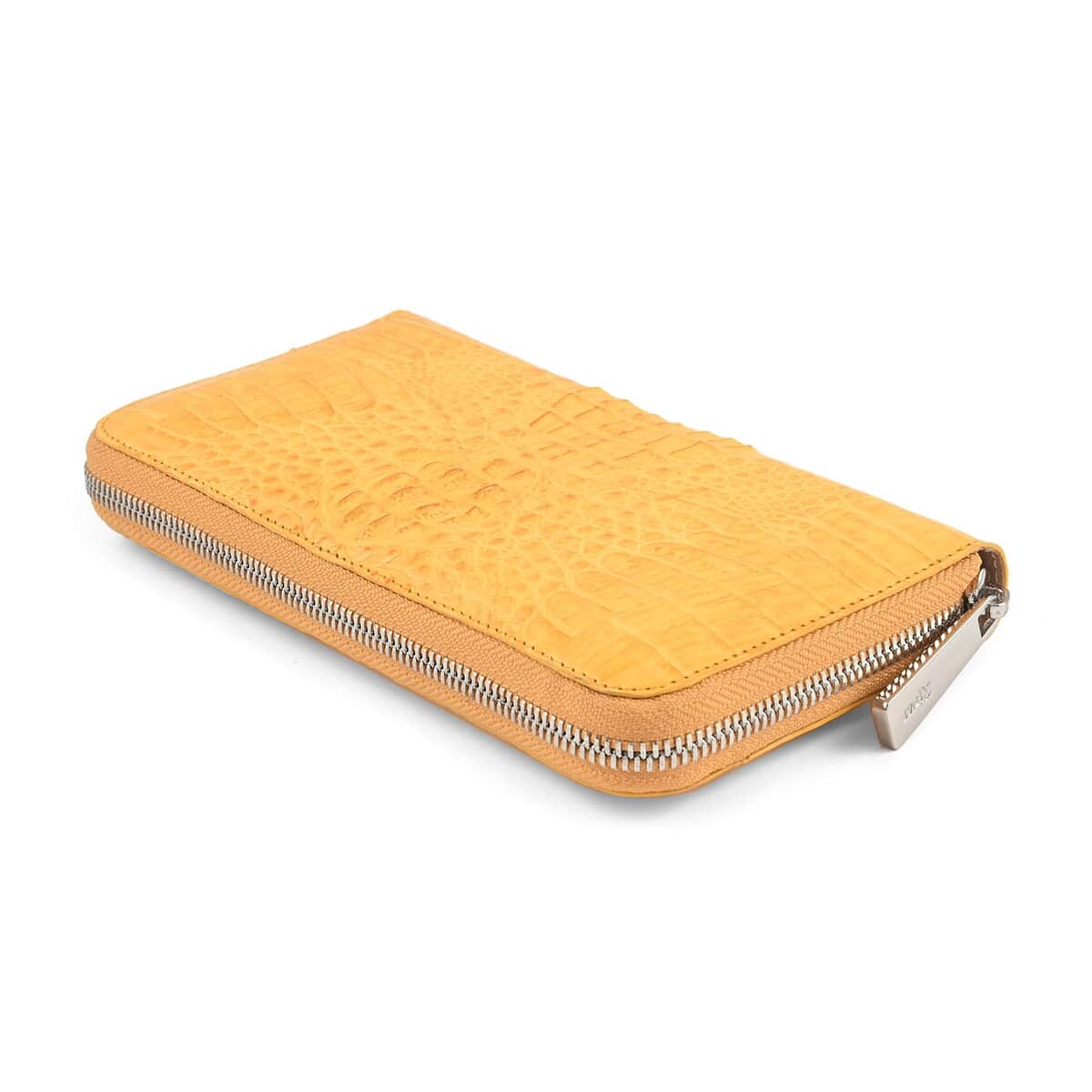 Closeout Brand River Yellow Genuine Crocodile Leather Clutch Bag , Clutches for Women , Leather Handbag , Clutch Purse image number 3