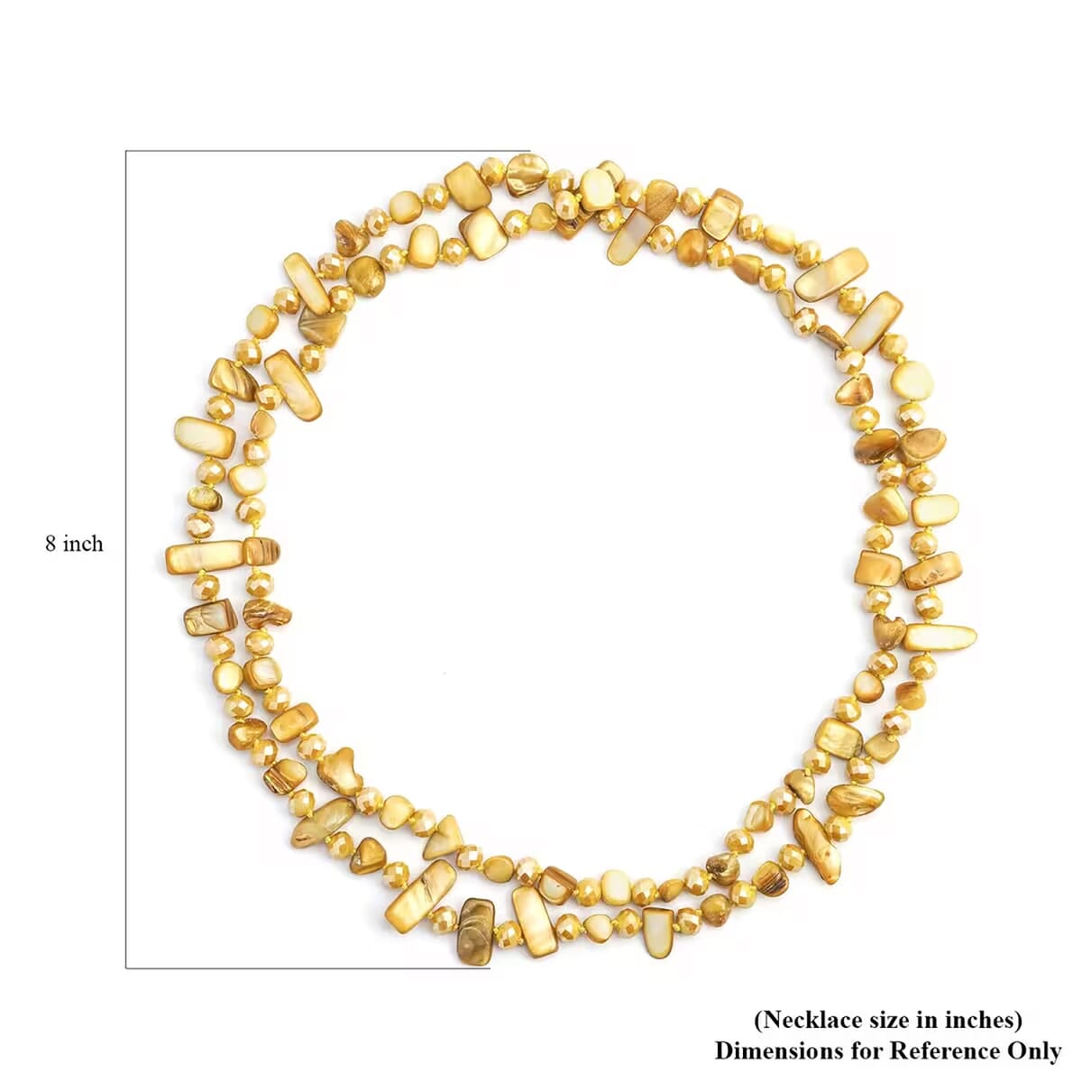 Yellow Shell Chips and Yellow Color Glass Beaded Necklace 47 Inches image number 6