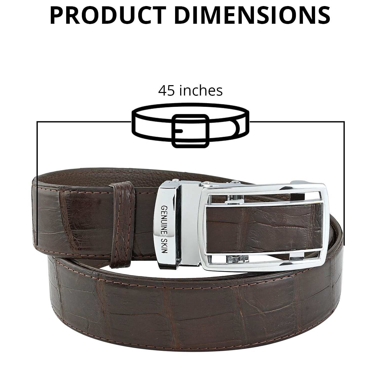 Closeout Brand River Kango Brown Genuine Crocodile Leather Belt