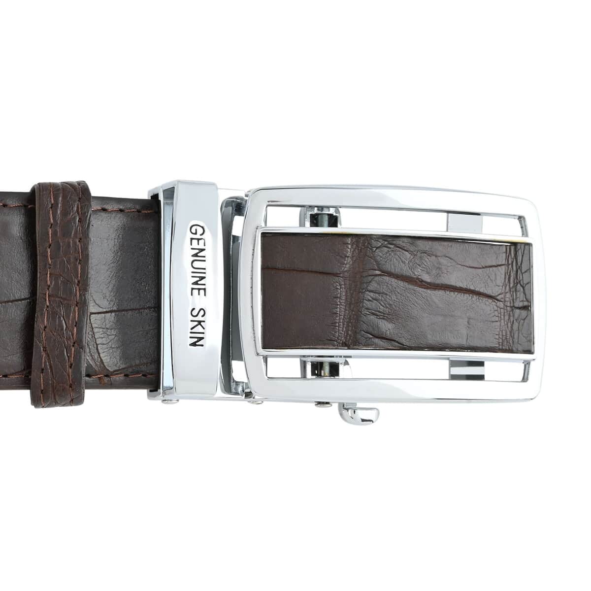 Closeout Brand River Kango Brown Crocodile Embossed Genuine Leather Belt image number 3