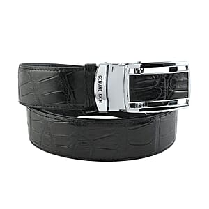Closeout Brand River Black Genuine Crocodile Leather Belt