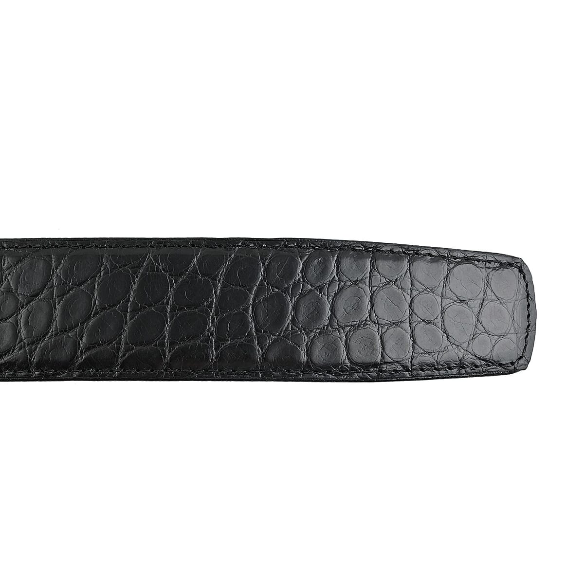 Closeout Brand River Black Genuine Crocodile Leather Belt image number 4