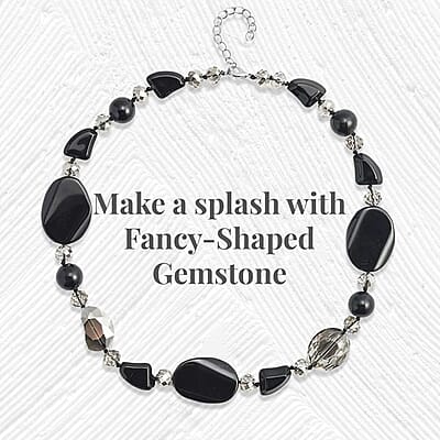 Champagne Agate and Multi Color Glass 200.00 ctw Necklace in Silvertone 20-22 Inches