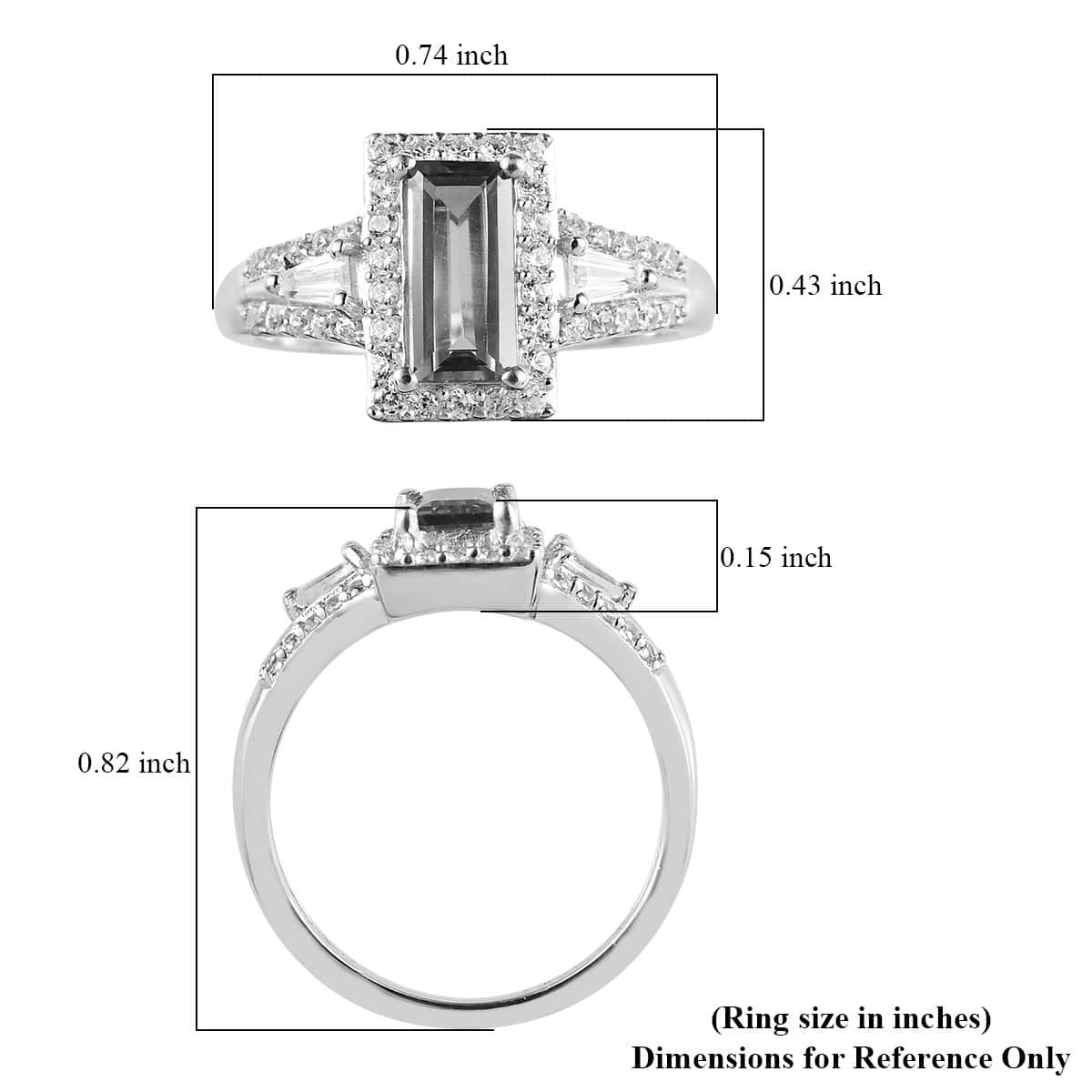 Premium Golden Imperial Topaz and Natural White Zircon Ring in Platinum Over Sterling Silver (Size 7.0) 1.50 ctw image number 5